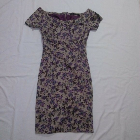 Zara Basic Size 5 Floral Print Sheath Dress - Picture 3 of 12